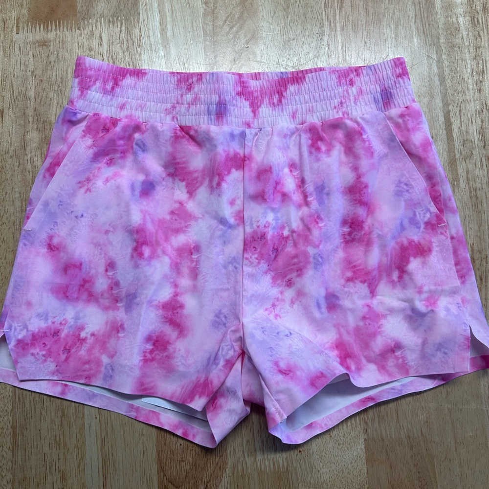 ZYIA Pink and Lavender Tie-Dye Athletic Shorts